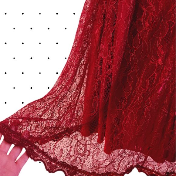 OWIN Red wine lace dress SIZE M - Picture 3 of 6